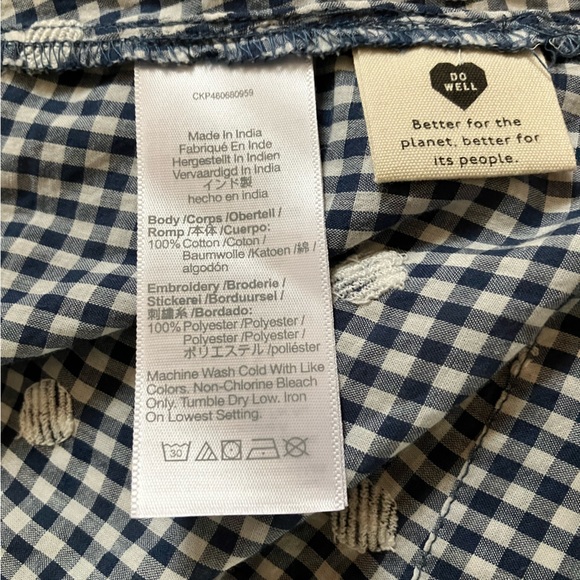 NWT Madewell Embroidered Gingham Dot Faux-Wrap
Tie-Waist Midi Dress Navy - Picture 11 of 12